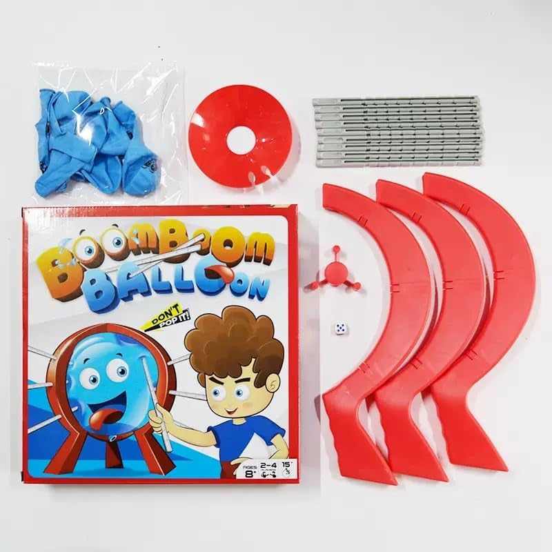 Balloon Blast Party Game Set Entertaining Family Tabletop Game Comes with 10 Balloons 9 Sticks Dice Stand Red Frame Party Supplies Party Supplies