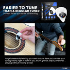 Guitar Tuner 2 in 1 Guitar Picks - Digital, LED Screen, 0.6Mm Plectrum, 12 Equal Temperaments, Precision Tuning for Electric & Acoustic Guitars, Bass, Ukulele, Violin