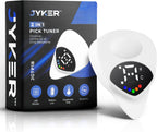 Guitar Tuner 2 in 1 Guitar Picks - Digital, LED Screen, 0.6Mm Plectrum, 12 Equal Temperaments, Precision Tuning for Electric & Acoustic Guitars, Bass, Ukulele, Violin