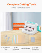 Manual Die Cutting & Embossing Machine, Scrapbooking Machine for Arts & Crafts, and Card Making, Full Kit Included, 6 Inch Opening Portable White Cut Machines