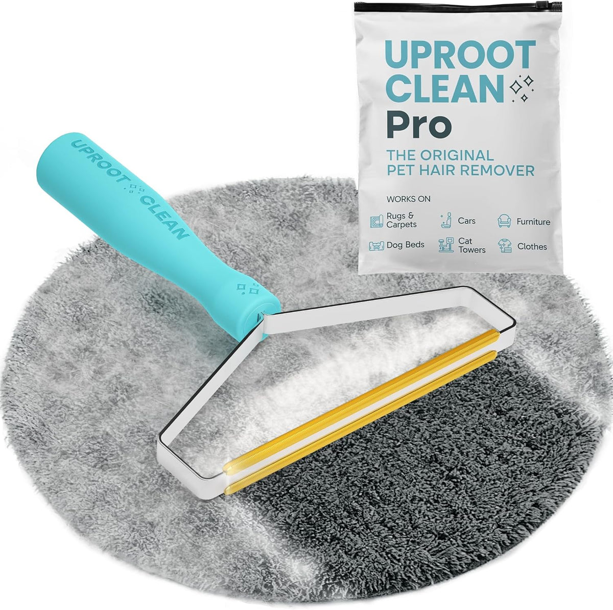 Pro Pet Hair Removal Tool - Multi-Fabric Edge, Carpet Rake