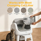 Petpivot Autoscooper 12 Lite Open-Top Automatic Self-Cleaning Cat Litter Box, Easy-Entry Front Step, Triple Safety Protection, No App Required,Back to School