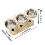Multi-Layer Elevated Cat Feeder with Stainless Steel Food & Water Bowls, Adjustable Height Design, Includes 3 Stands, Easy-To-Assemble & Portable, Ideal for Multiple Cats, Feeding Supplies for Pet Lovers,Back to School