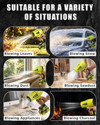 Turbo Cordless Leaf Blower: 150 MPH 600 CFM Turbo Jet, Lightweight 1.45 Lb Battery Powered Handheld Blower for Yard Leaves, Driveway Sand, Car Drying with 21V 4.0Ah Battery & Ergonomic Handle