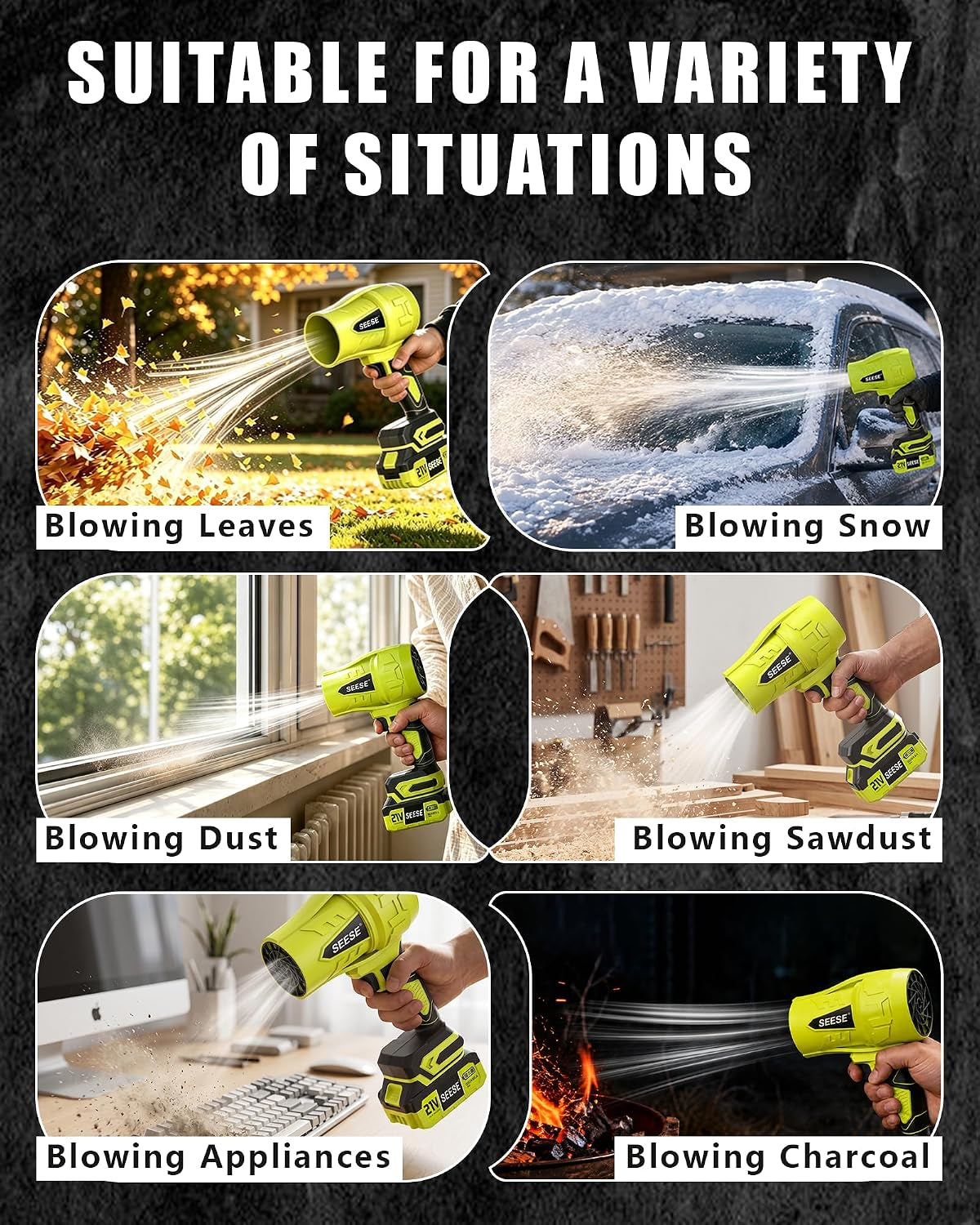 Turbo Cordless Leaf Blower: 150 MPH 600 CFM Turbo Jet, Lightweight 1.45 Lb Battery Powered Handheld Blower for Yard Leaves, Driveway Sand, Car Drying with 21V 4.0Ah Battery & Ergonomic Handle