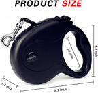 16Ft Retractable Dog Leash,Light Weight Leash for Small to Medium Dogs/Cats up to 50Lbs,Stainless Steel Spring Strong Nylon Tape, Tangle Free, One-Handed Brake. (Charcoal Black)