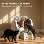 Petpivot Autoscooper 12 Lite Open-Top Automatic Self-Cleaning Cat Litter Box, Easy-Entry Front Step, Triple Safety Protection, No App Required,Back to School