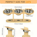 Multi-Layer Elevated Cat Feeder with Stainless Steel Food & Water Bowls, Adjustable Height Design, Includes 3 Stands, Easy-To-Assemble & Portable, Ideal for Multiple Cats, Feeding Supplies for Pet Lovers,Back to School