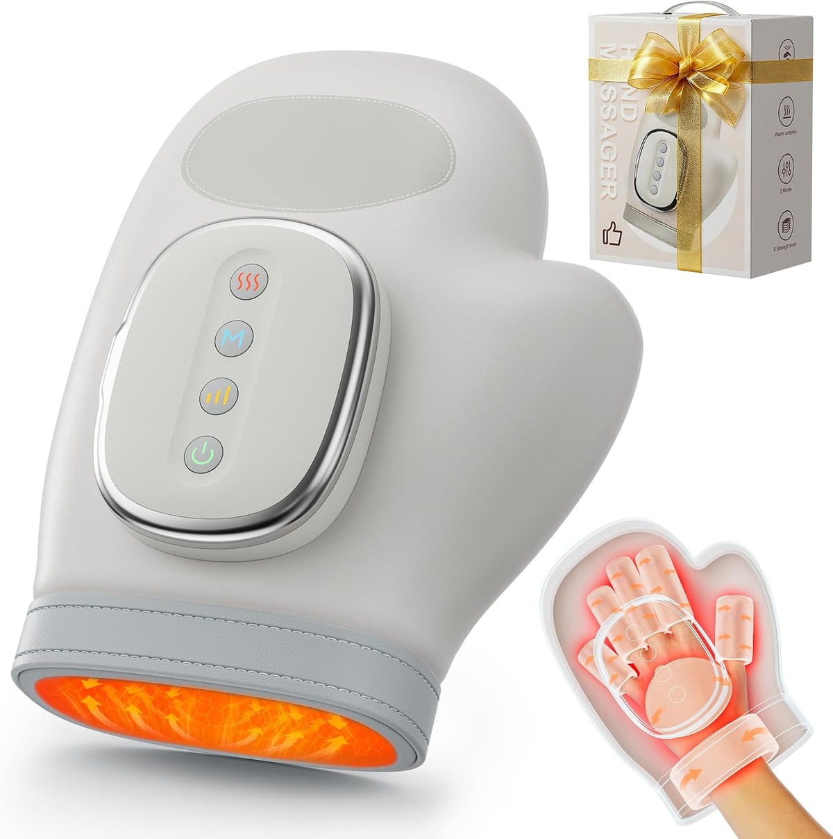 Cordless Hand Massager with Heat &amp; Compression