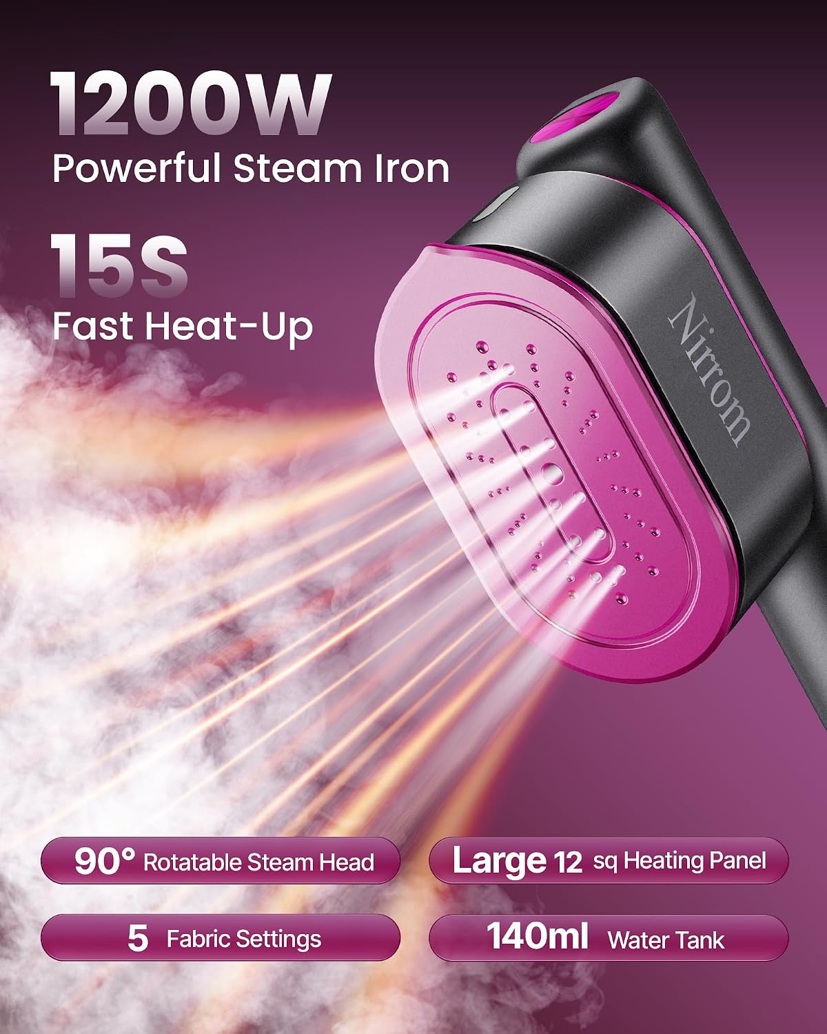 Travel Steamer for Clothes, 110-240V Dual Voltage Portable Steamer