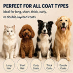 Dematting Comb for Dogs and Cats, Undercoat Pet Brush for Long Hair, Deshedding Brush for Dog Removes Tangles Knots and Loose Fur, 2-In-1 Double Tooth Comb Undercoat Rake Dog Brush