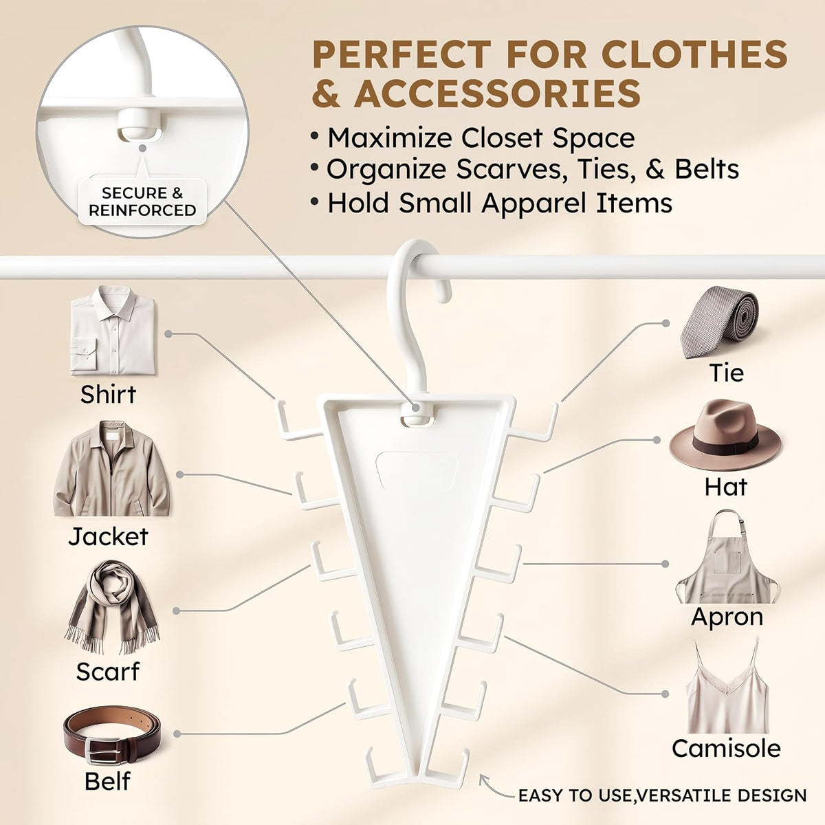 4-Pack V-Shaped Space-Saving Hangers