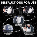 2-In-1 Galaxy Projector Night Light with 5 Projection Films for Bedroom