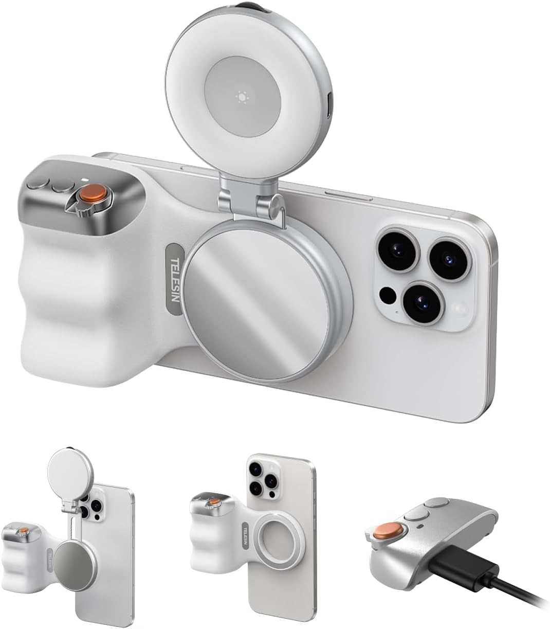 Magnetic Phone Camera Grip & C03 Magnetic Selfie Light Creator Kit
