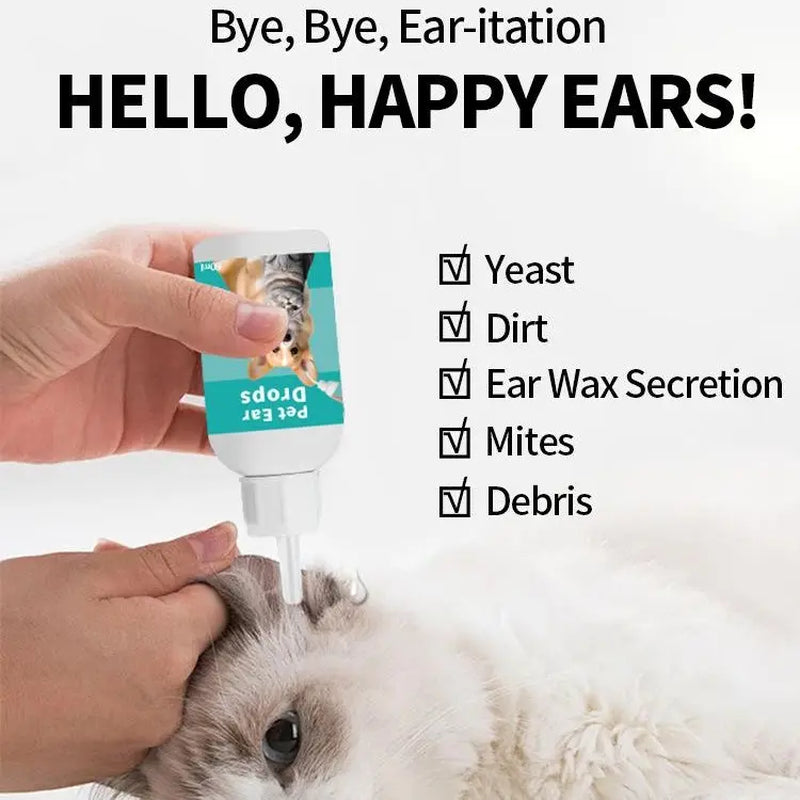 Gentle Pet Ear Wash Solution for Cats & Dogs - Effective Ear Cleaning Drops for Optimal Ear Care