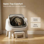 Petpivot Autoscooper 12 Lite Open-Top Automatic Self-Cleaning Cat Litter Box, Easy-Entry Front Step, Triple Safety Protection, No App Required,Back to School