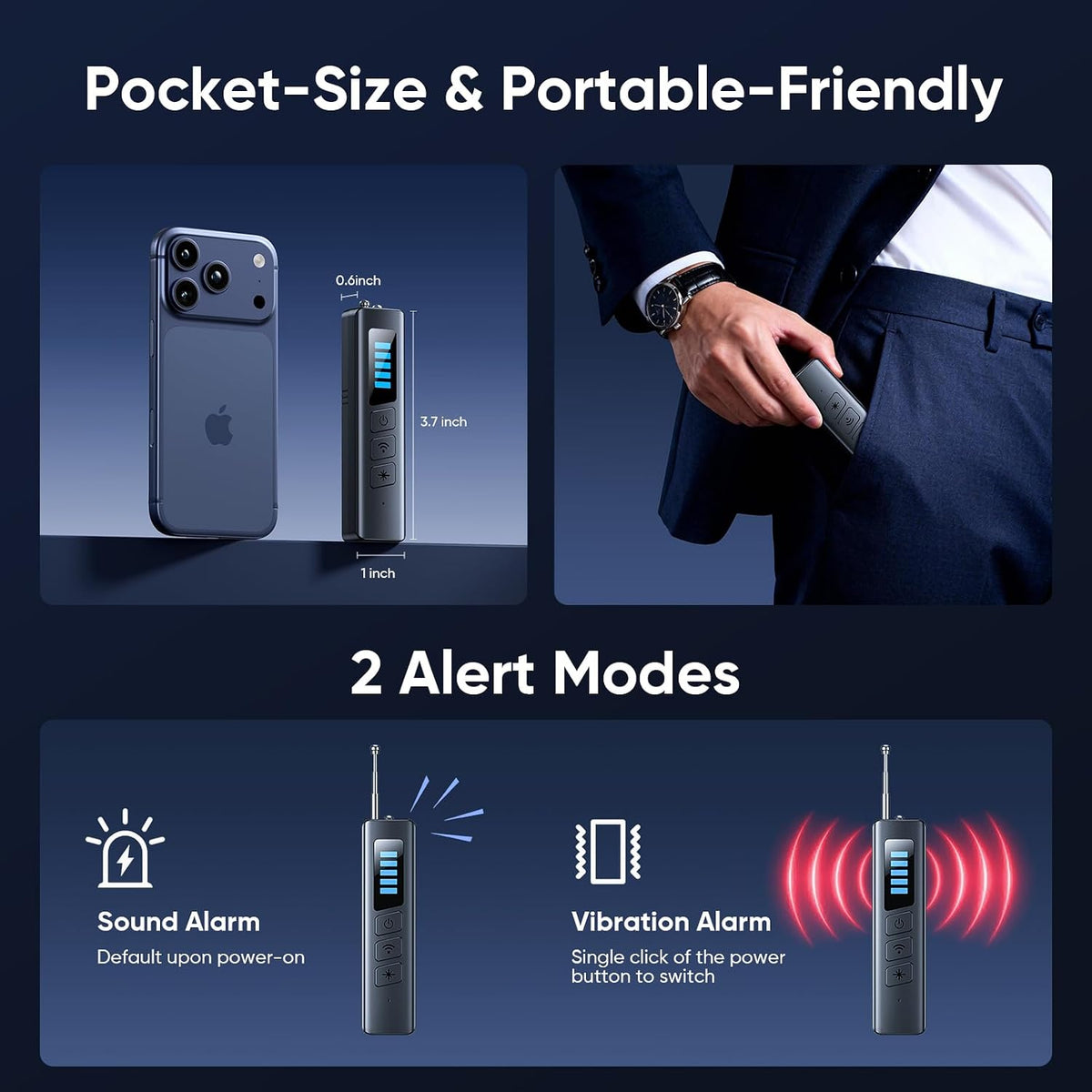 Hidden Camera Detector, 4 Modes Privacy Protection Detector