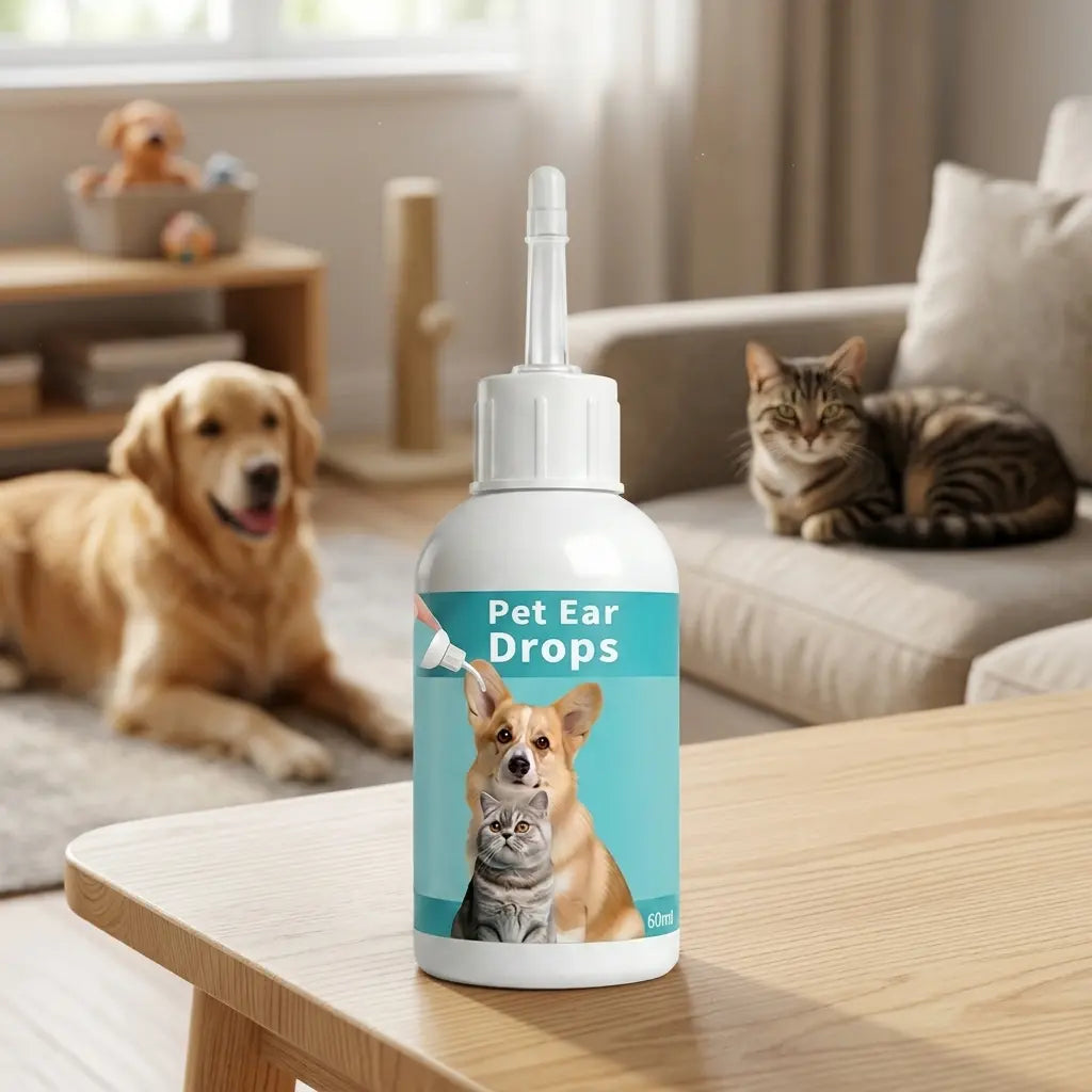 Gentle Pet Ear Wash Solution for Cats & Dogs - Effective Ear Cleaning Drops for Optimal Ear Care