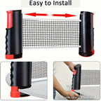 Ping Pong Paddle Set, Portable Table Tennis Set with Retractable Net & Carry Bag,40+ Pingpong Balls Indoor/Outdoor Games，Gift