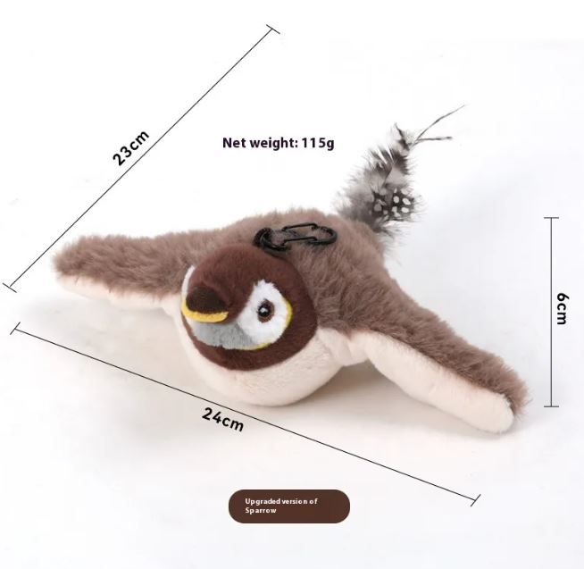 Flapping Bird Cat Toy - Rechargeable Interactive Bird