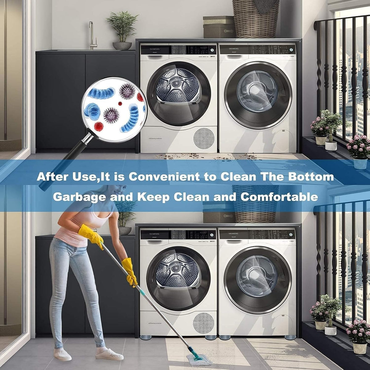 4Pcs anti Vibration Pads for Washing Machine and Dryer Shock and Noise Cancelling Washing Machine Support Prevent Moving Shaking Walking Universal Size