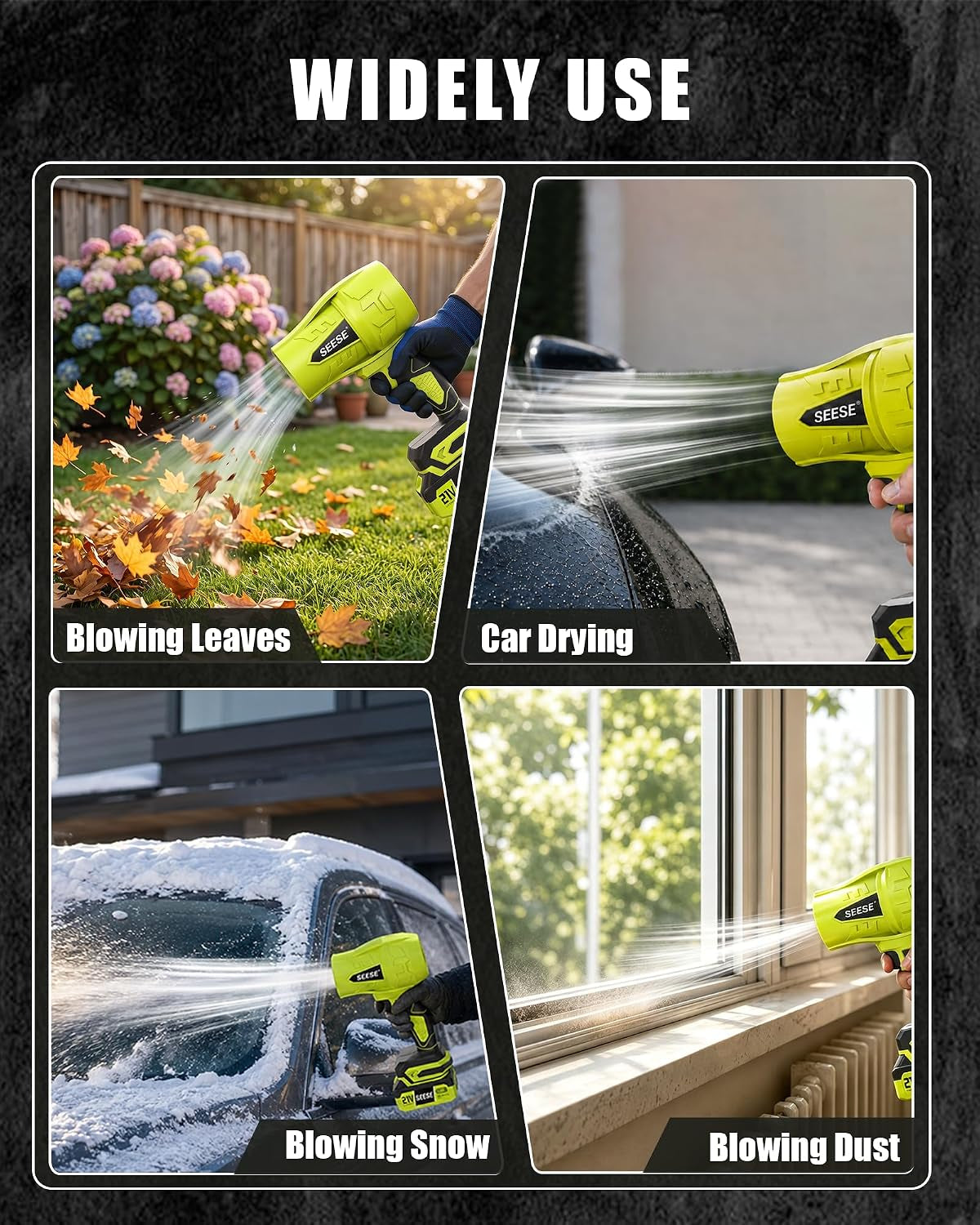 Turbo Cordless Leaf Blower: 150 MPH 600 CFM Turbo Jet, Lightweight 1.45 Lb Battery Powered Handheld Blower for Yard Leaves, Driveway Sand, Car Drying with 21V 4.0Ah Battery & Ergonomic Handle