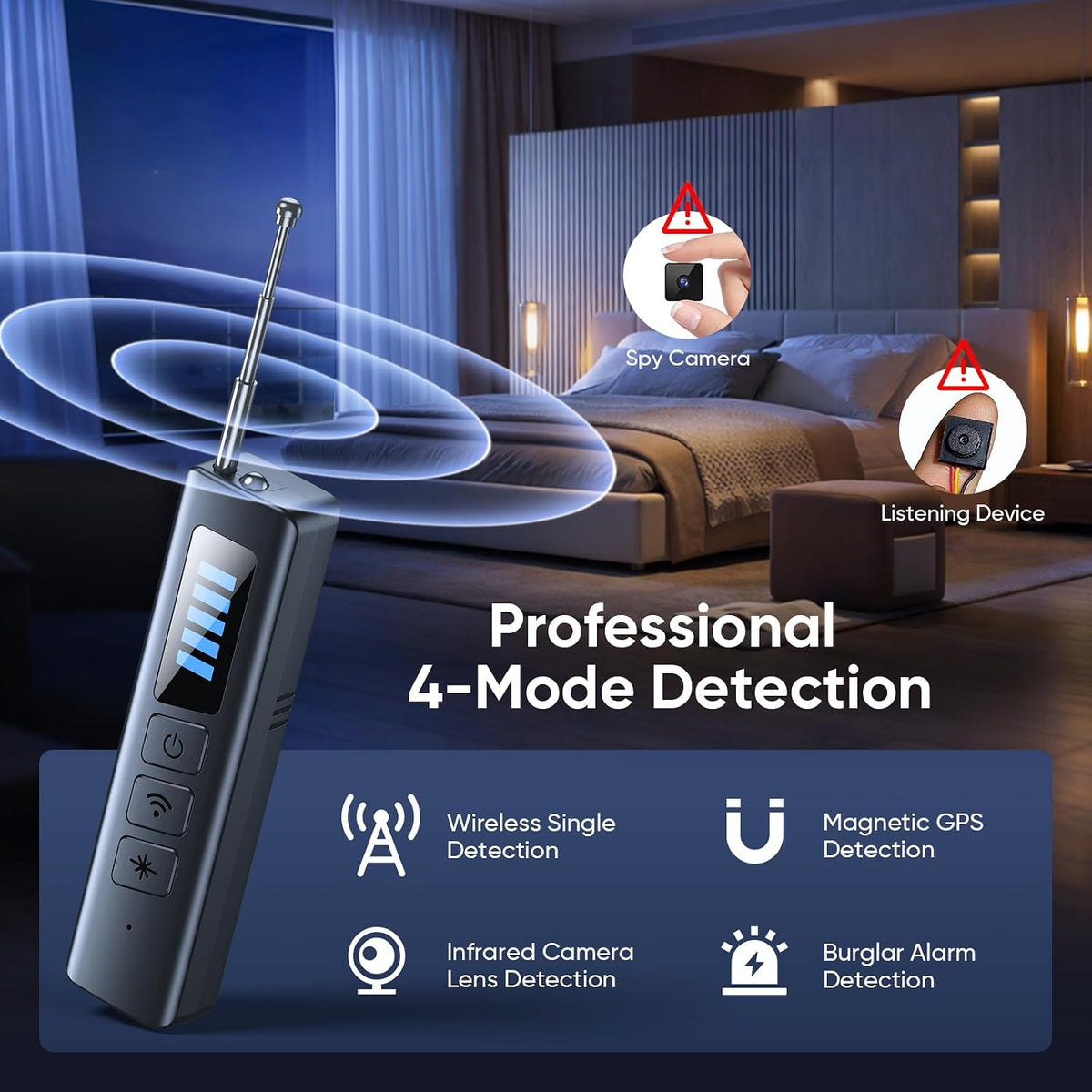 Hidden Camera Detector, 4 Modes Privacy Protection Detector